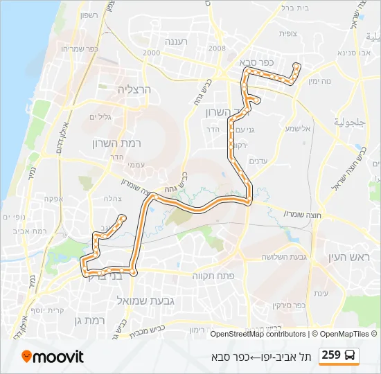 259 Bus Line Map