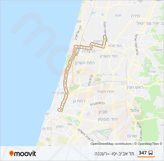 מפת המסלול של קו  347