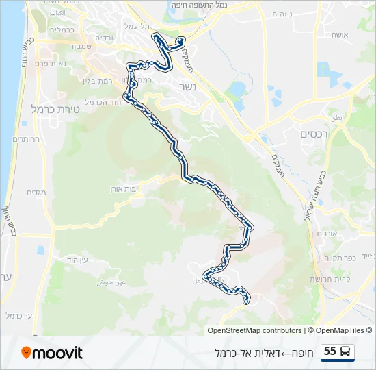 55 Bus Line Map