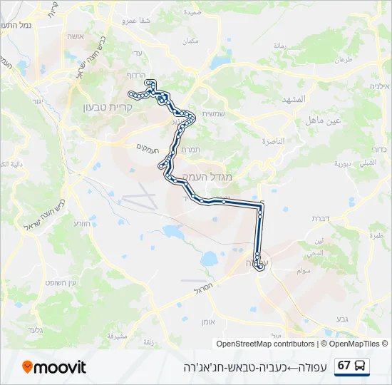 Автобус 67: карта маршрута