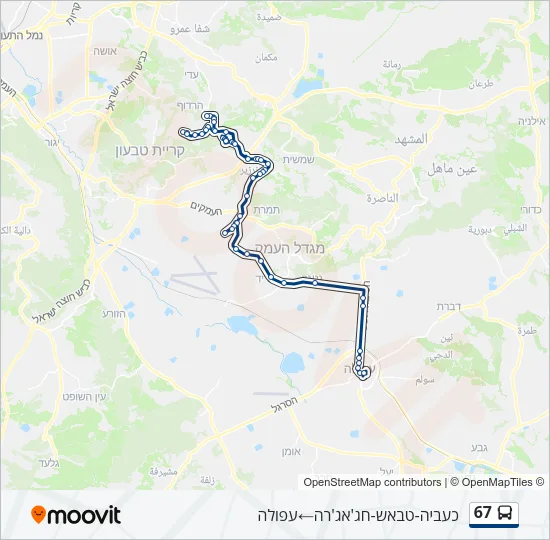 Автобус 67: карта маршрута
