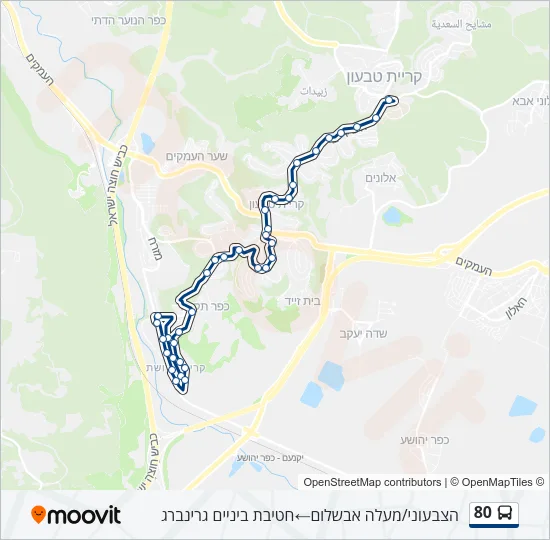 80 Bus Line Map