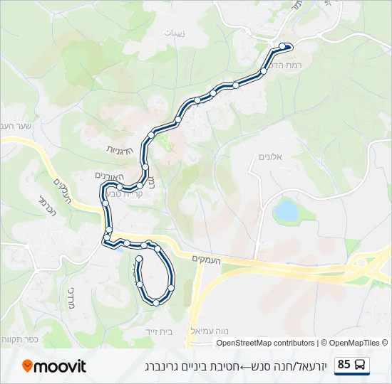 85 Bus Line Map