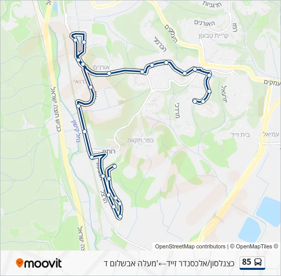 Автобус 85: карта маршрута