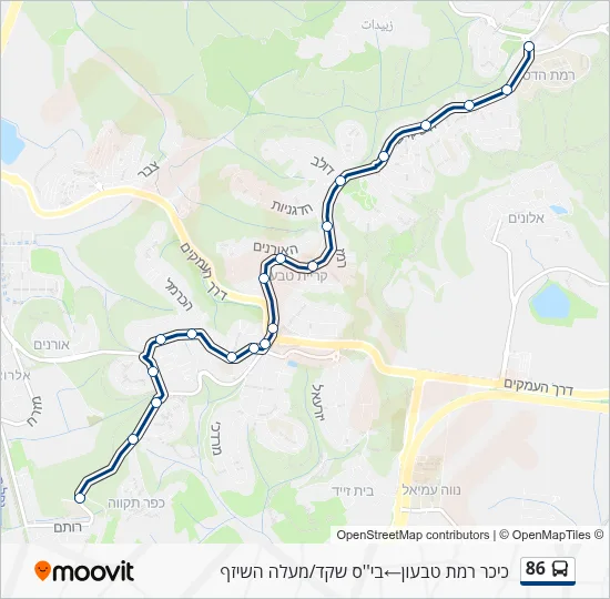 86 Bus Line Map