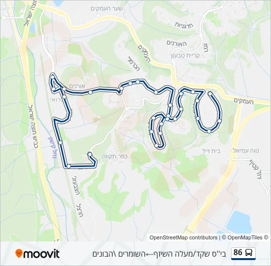 86 Bus Line Map