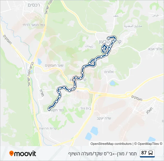 87 Bus Line Map