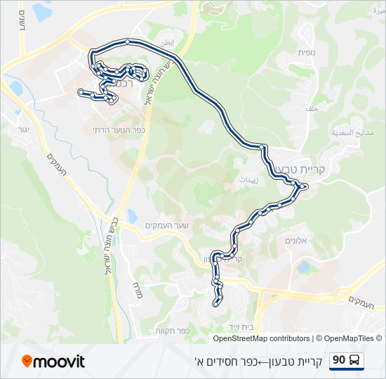 90 bus Line Map