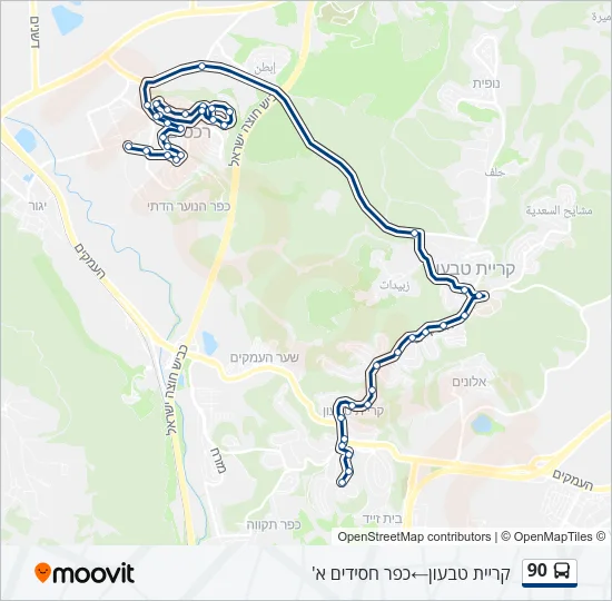 90 Bus Line Map