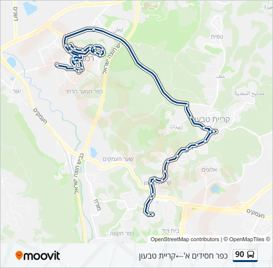 90 Bus Line Map