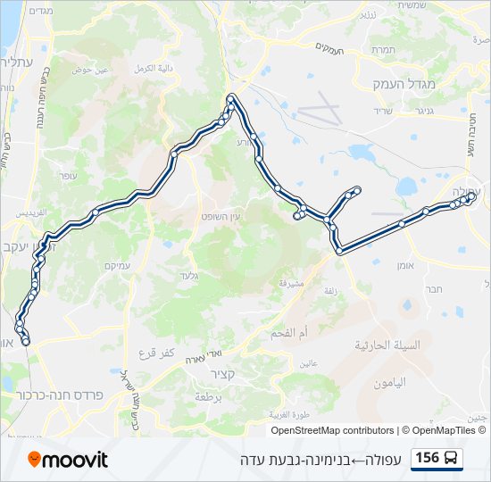 156 bus Line Map