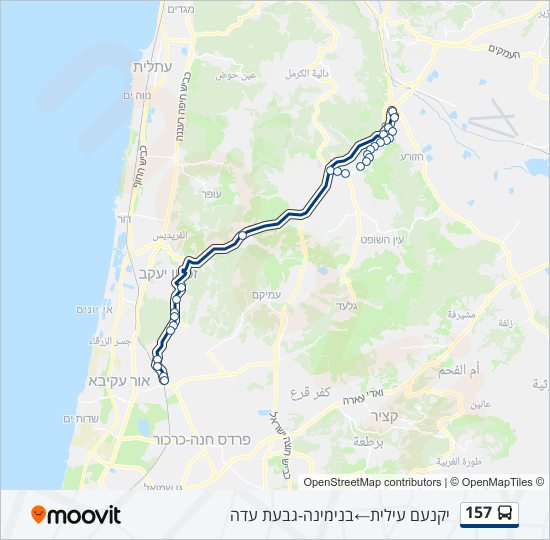 157 bus Line Map