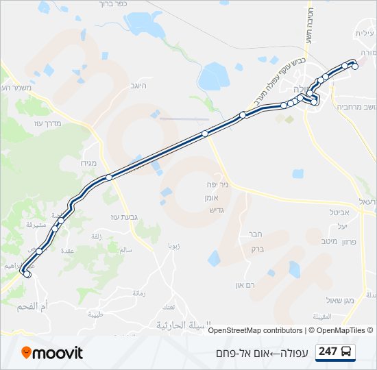 מפת המסלול של קו  247