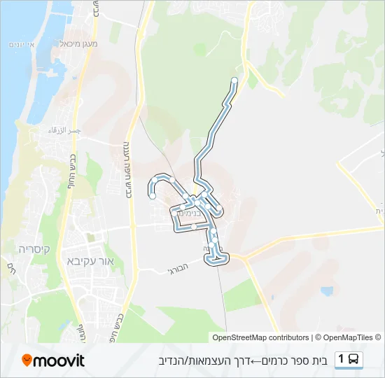 1 Bus Line Map