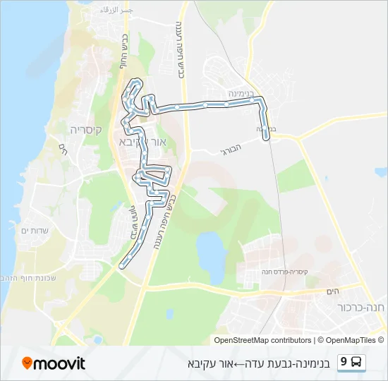 Автобус 9: карта маршрута