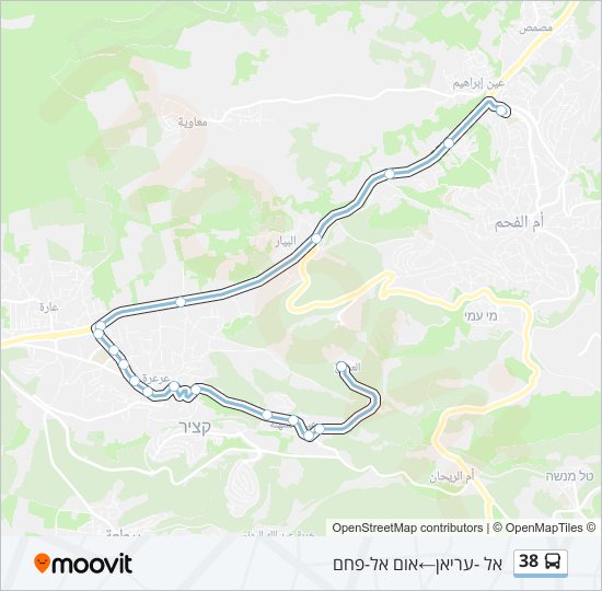 38 bus Line Map