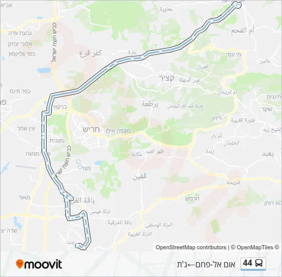 44 Bus Line Map