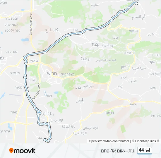 44 Bus Line Map