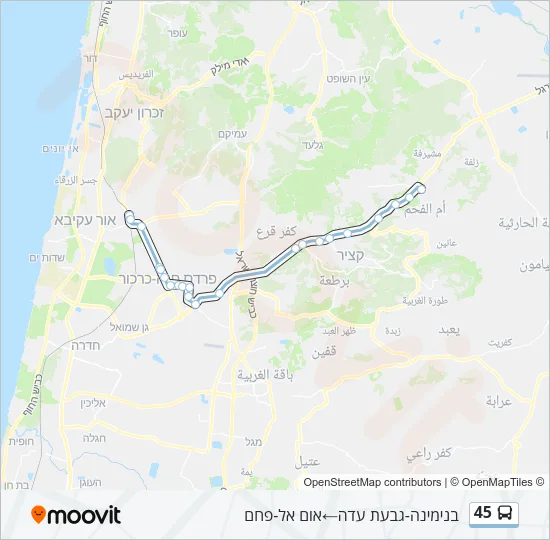 45 Bus Line Map