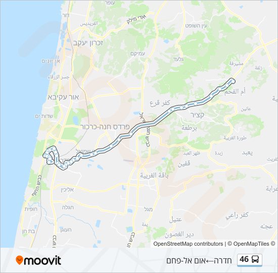מפת המסלול של קו  46
