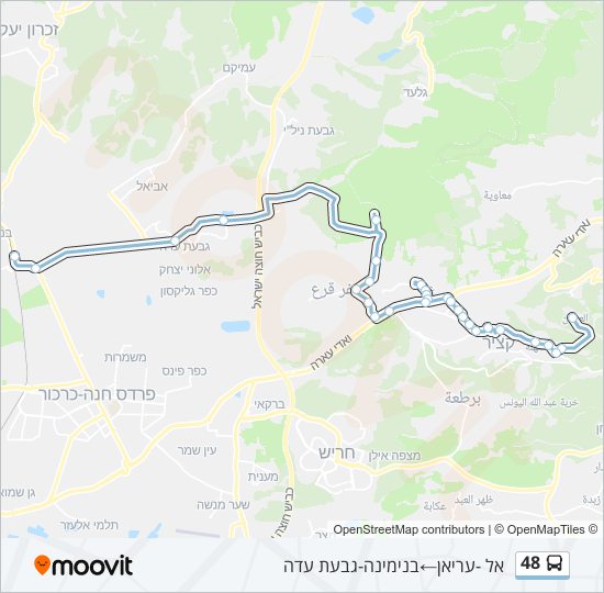 מפת המסלול של קו  48