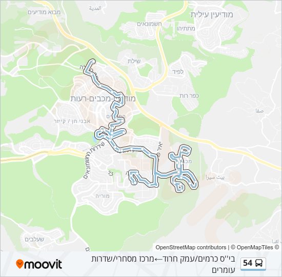Автобус 54: карта маршрута