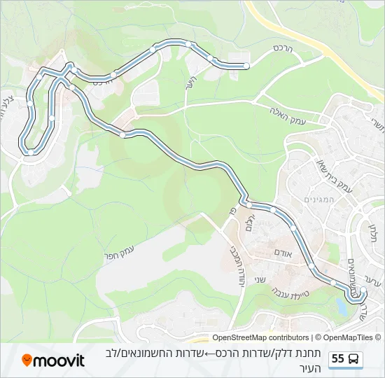 55 Bus Line Map