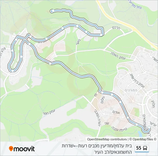 55 Bus Line Map