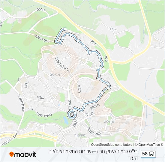 58 Bus Line Map