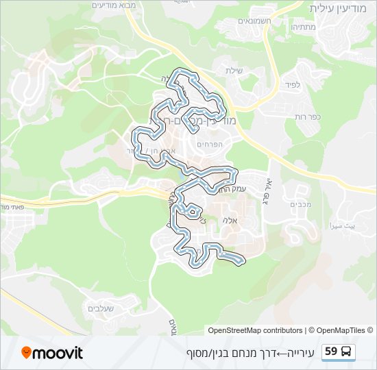 מפת המסלול של קו  59