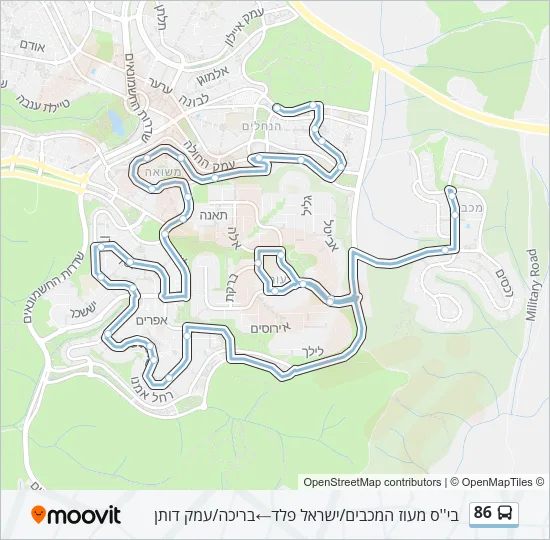 86 Bus Line Map