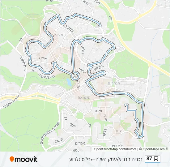 87 Bus Line Map