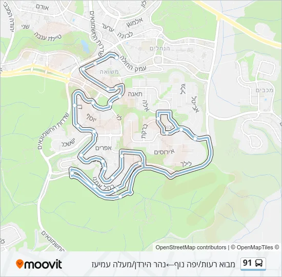 91 Bus Line Map