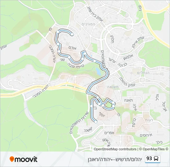 93 Bus Line Map