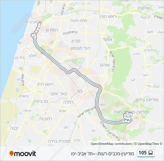 105 Bus Line Map