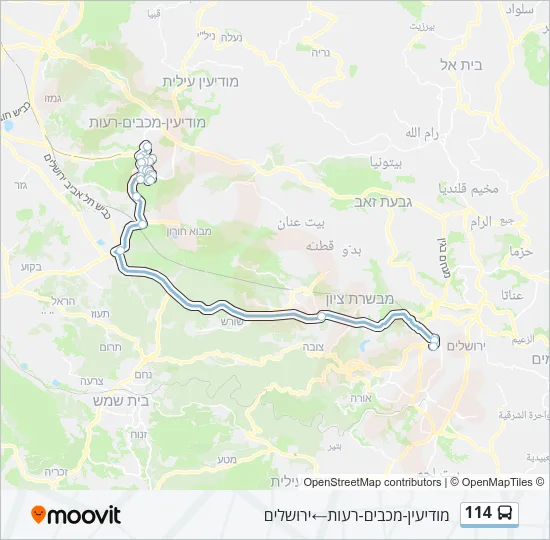 114 Bus Line Map