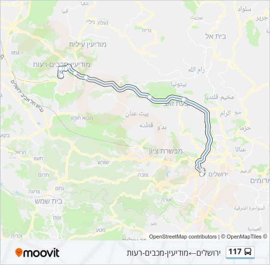117 bus Line Map