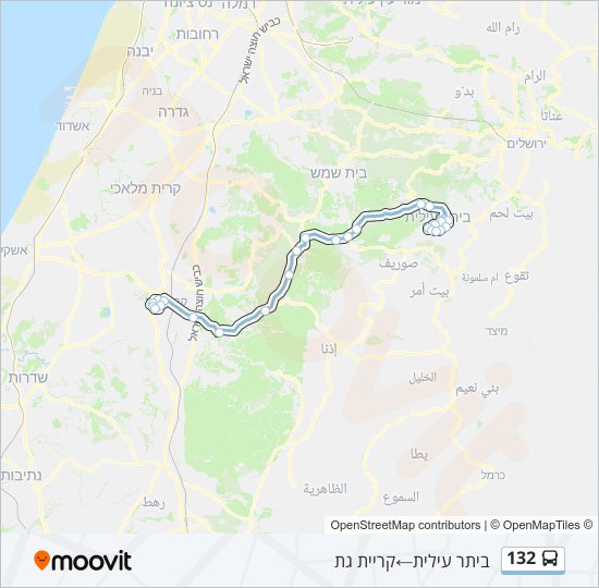 Автобус 132: карта маршрута