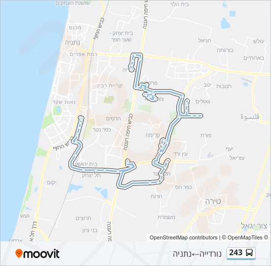 מפת המסלול של קו  243