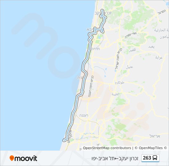 מפת המסלול של קו 263 מפת המסלול של קו 263