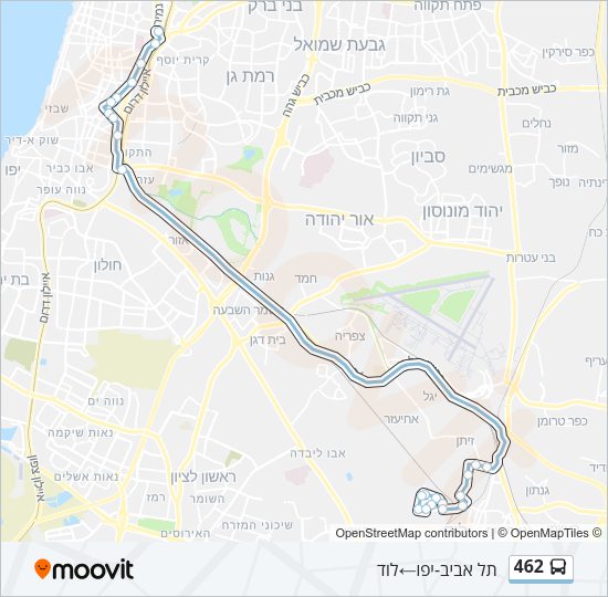 מפת המסלול של קו  462