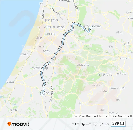 Автобус 589: карта маршрута