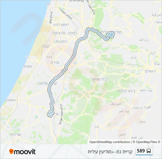 589 Bus Line Map