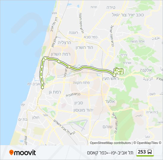 מפת המסלול של קו  253