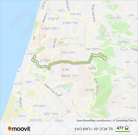 מפת המסלול של קו  477