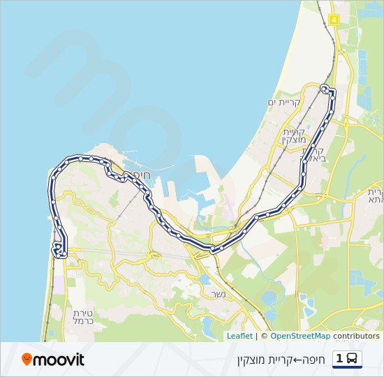 מפת המסלול של קו 1 מפת המסלול של קו 1
