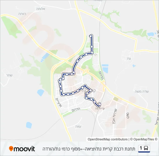 1 Bus Line Map