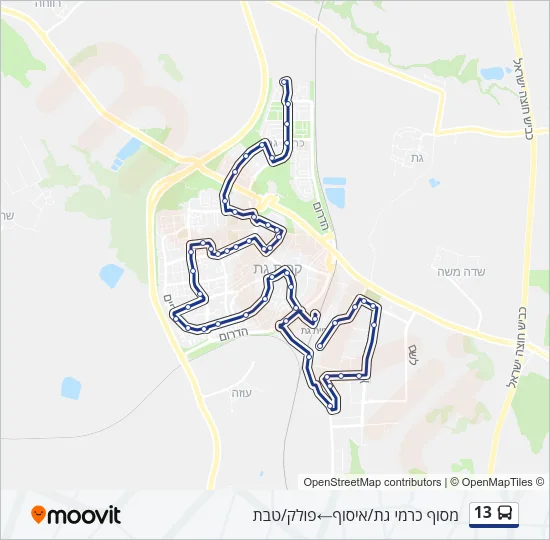 13 Bus Line Map