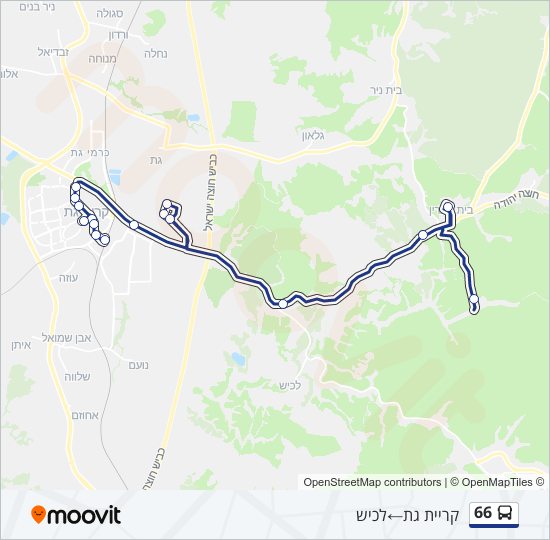 66 bus Line Map