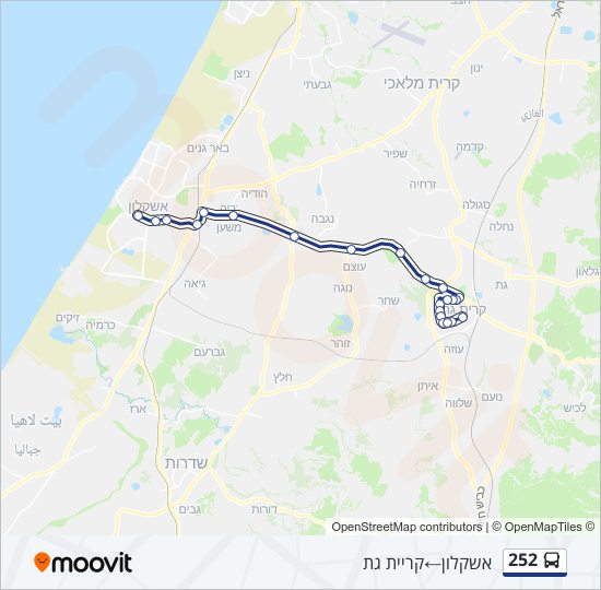 Автобус 252: карта маршрута